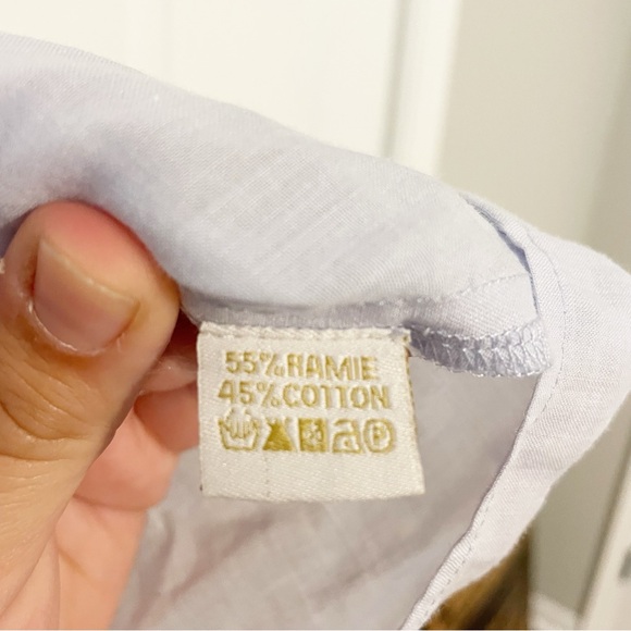 Rose and Rose Cross Stitch Embroidery Blue Top Size Small Short Sleeve Sequins - Picture 6 of 10